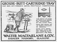WALTER MACFARLANE & CO Grouse Butt Cartridge Tray - Vintage Advertisement 1929