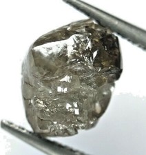 Raw Diamond 2.95ct Brownish Gray Sparkling Natural Antique Polygon Shape For Gif