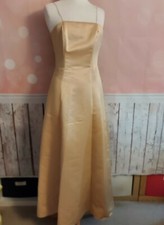 BHS - GOLD LONG PROM / BRIDESMAID DRESS - UK 8 - EXCELLENT CONDITION