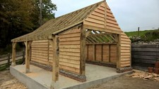 Full Oak Framed Garage - 1 Bay - Larch Cladding - All Sizes Available