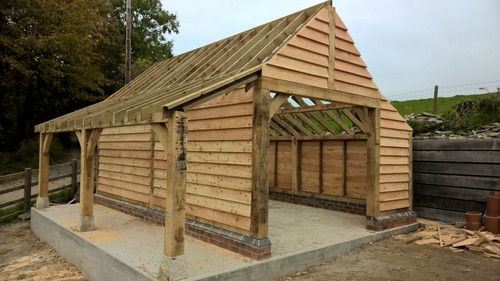 Full oak framed garage 1 - 1, bay