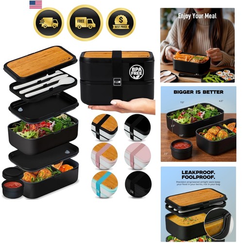 Leak proof large bento box - large,