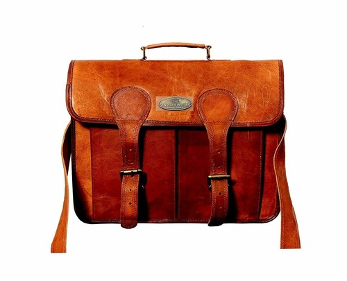 Goat leather messenger - leather,