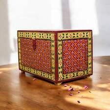 Vintage Antique Style Indian Hand Painted Wooden Jewellery Box Chest