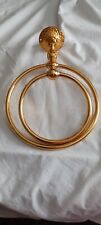Vintage Lan Bar gold plated double towel ring dolphin detail
