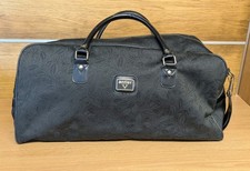 Antler Large Travel Bag Holdall Weekender Zip up Black 26 inches Leather Handles