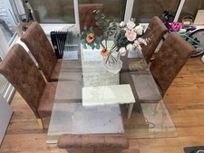 Glass Dining Table with 6