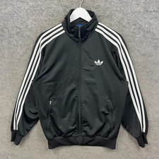 Adidas Jacket Mens Medium Black Originals Trefoil Firebird Full Zip Track Top