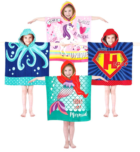 Kids hooded towel poncho - poncho,