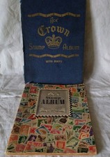 TWO VINTAGE STAMP ALBUMS WITH SOME WORLDWIDE STAMPS