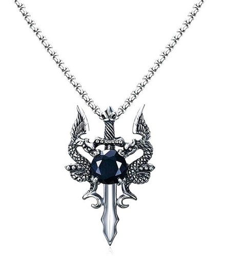 Dragon sword pendant necklace - sword,