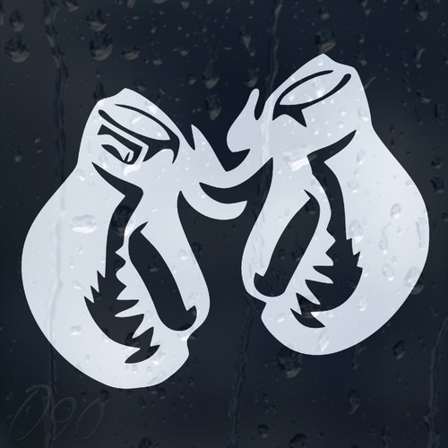 Boxing gloves car decal - gloves,