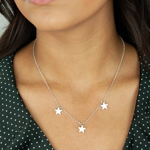 Ladies star necklace triple - star,