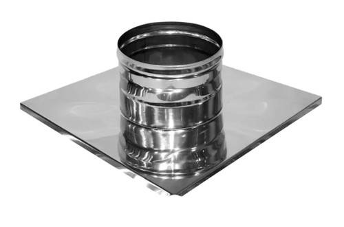 Chimney flashing plate with - flashing,