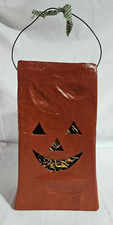 Paper Mache jack o'lantern paper bag Halloween décor vintage