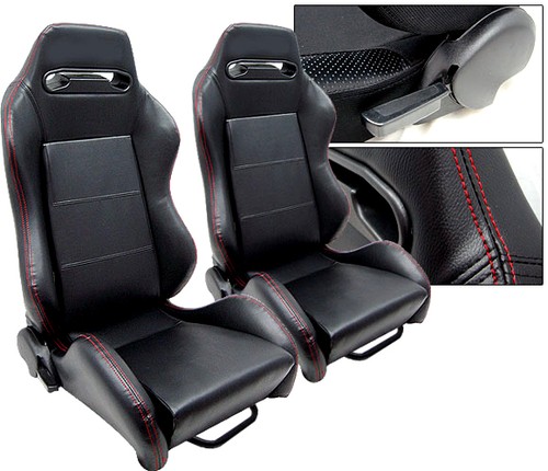 Black leather red - leather, +