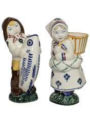 Vintage Pair Faience Vases