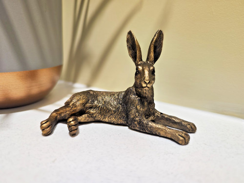 Bronze hare ornament resin - bronze,