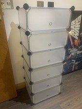 SONGMICS 5-Tier Shoe Rack Cabinet – Set of 2 – Modular Plastic Storage