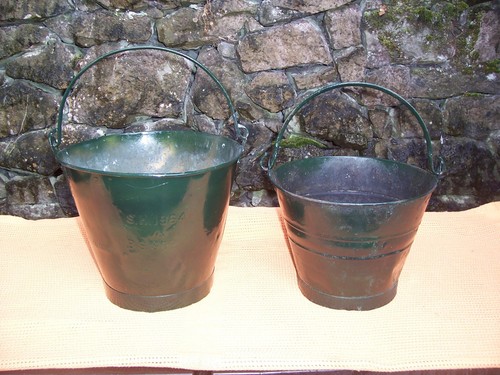 Pair old galvanized metal - pair,