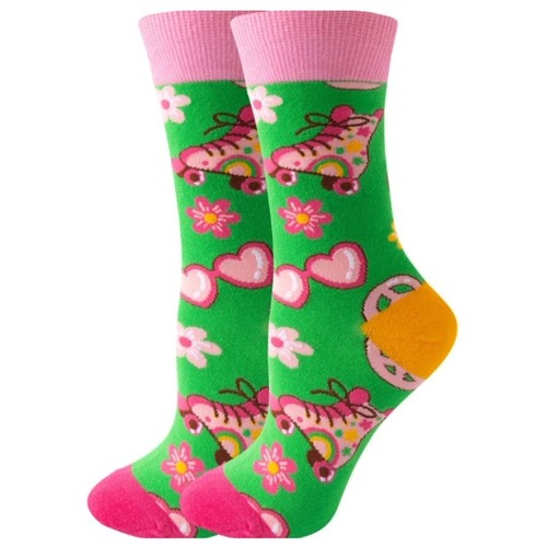 Roller skate hearts love - love, socks