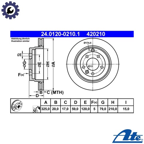 Brake disc 0120 0210 1 - 2x,