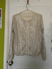 Beige gold sequins jacket Size