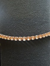 Gorgeous Rose Gold Browband By HKM on Quality Black Leather - Cob & Full