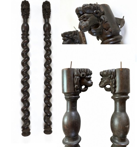 Antique c1840 large oak carved - antique,
