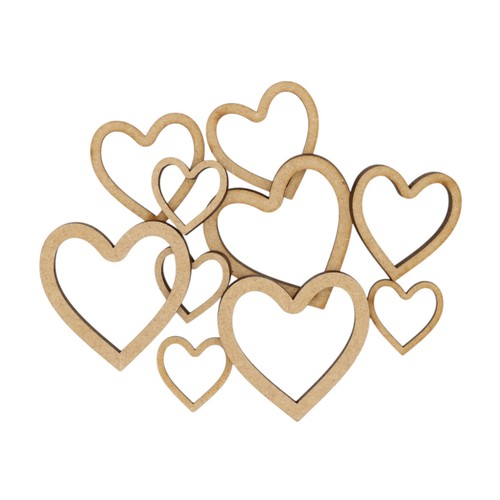 Wooden hollow heart mdf - wooden,