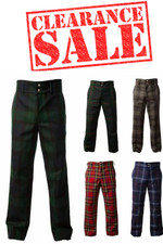 Men's Tartan Trousers Trews Golf Pant Scotish Highland Wear Kilt Argylle Charlie