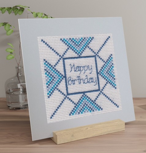 Birthday card cross stitch - -,