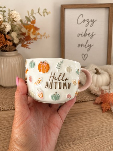 Hello autumn ceramic embossed - hello,