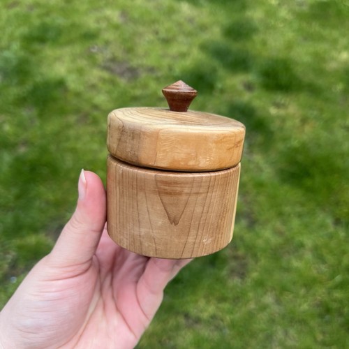Handmade turned wood lidded - handmade,