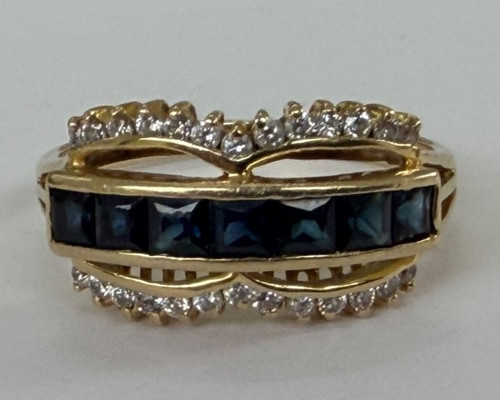 Unusual 14ct gold sapphire - 14ct,