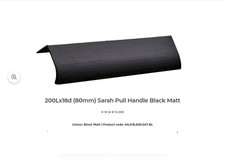 12 x Wren 200mm Sarah Brushed Matt Black Cupboard Finger Pull Concealed Handles