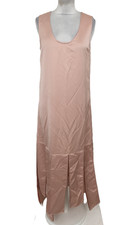 Autograph Women's Dress Peach Satin Flapper Drop Waist Panels New F1