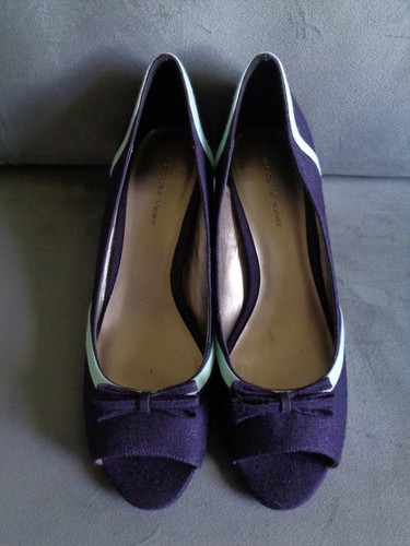 Lady blue peep toe shoes - toe, by