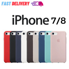?GENUINE APPLE SILICONE CASE FOR IPHONE SE 2022 2021 / 8 / 7 BLACK BLUE PINK✅