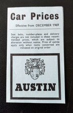 Austin Price List 12.1969 Mini
