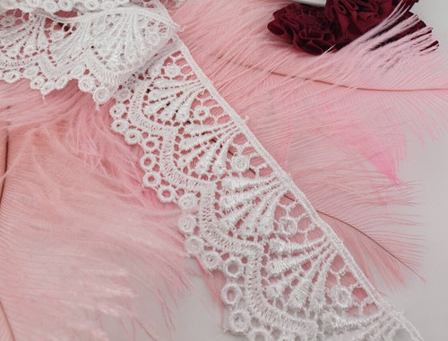 White guipure lace - trim, width