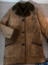 Women’s vintage sheepskin jacket Coat Del Boy Style Genuine Small Longer Length