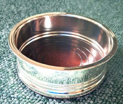 Silver plate bottle coaster - silver,