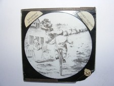 Antique magic lantern glass - antique,