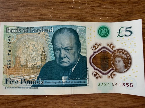 Pound note aa - £5, serial
