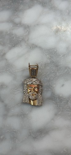 14k gold jesus head pendant - 14k,