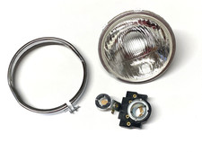 VESPA 125 SUPER 1965 TO 1969 FRONT HEAD LIGHT WITH CHROME RIM AND BULB HOLDER
