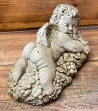 STONE GARDEN CHERUB ANGEL ON