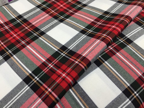 Tartan fabric poly - tartan, viscose