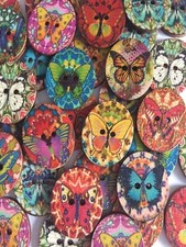 Wooden butterfly buttons 29mm
